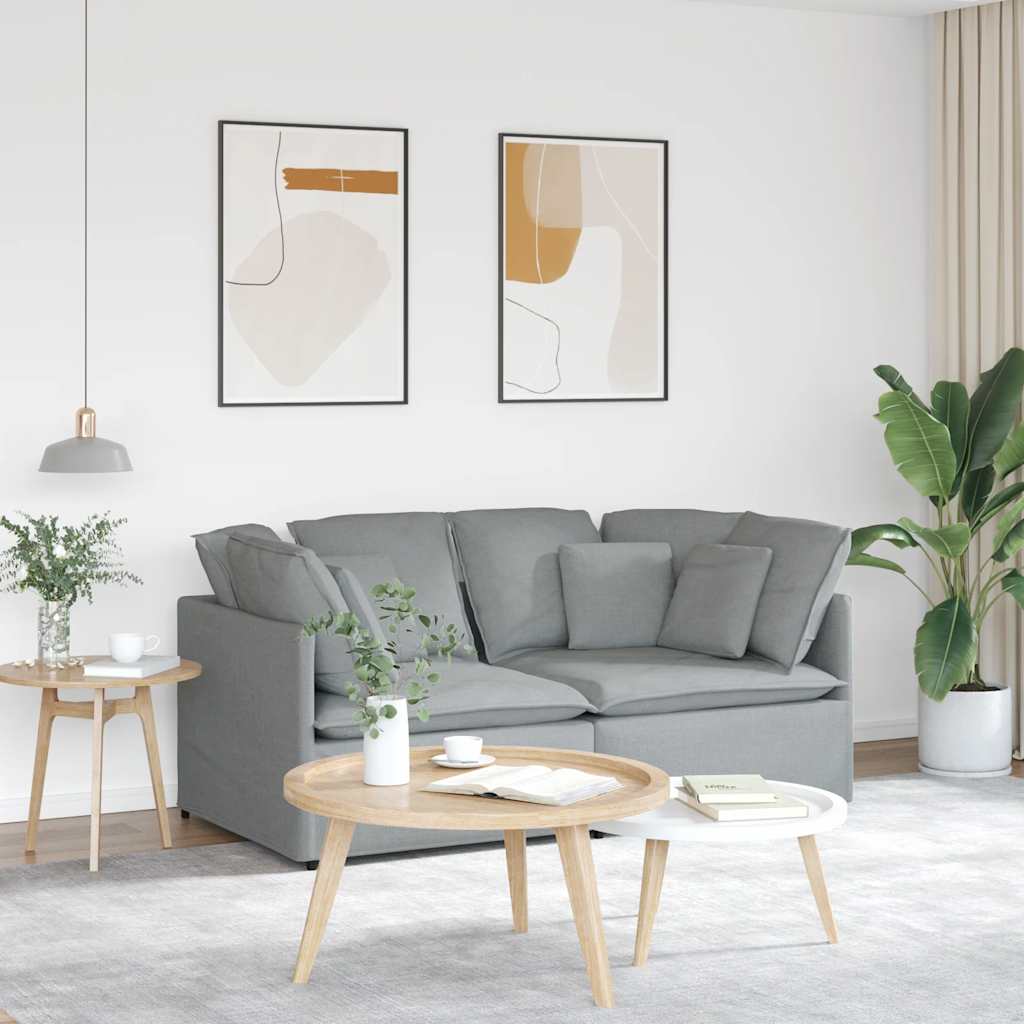 Modulsoffa Med Kuddar Tyg Jeans Blå