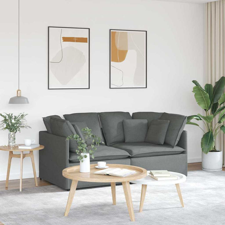 Modulsoffa Med Kuddar Tyg Jeans Blå