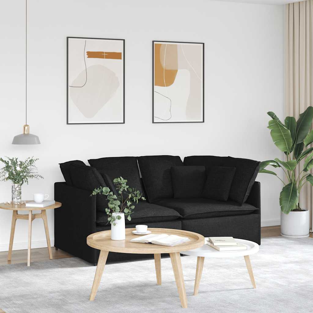 Modulsoffa Med Kuddar Tyg Jeans Blå