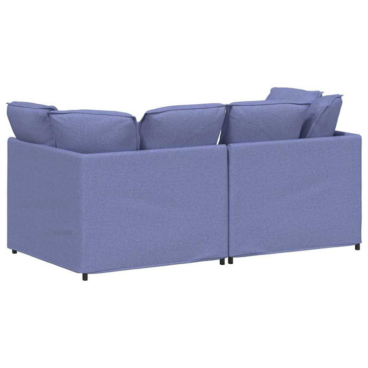 Modulsoffa Med Kuddar Tyg Jeans Blå