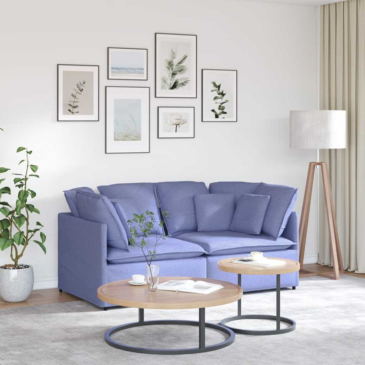 Modulsoffa Med Kuddar Tyg Jeans Blå