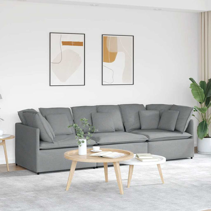 Modulsoffa Med Kuddar Tyg Jeans Blå