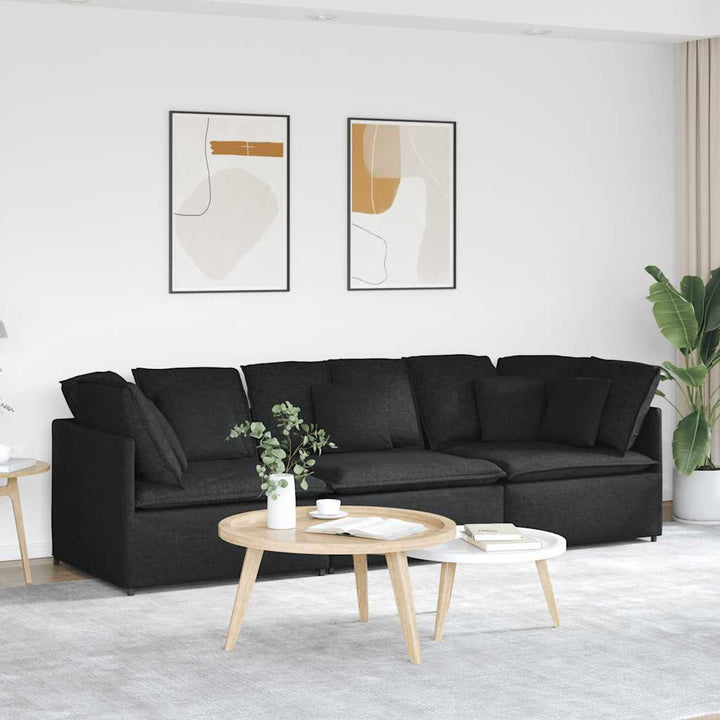 Modulsoffa Med Kuddar Tyg Jeans Blå