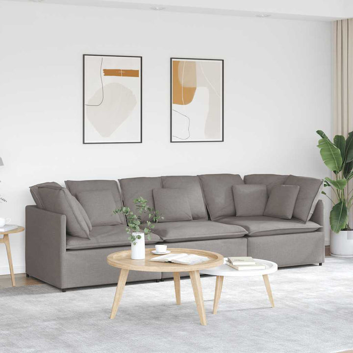 Modulsoffa Med Kuddar Tyg Jeans Blå