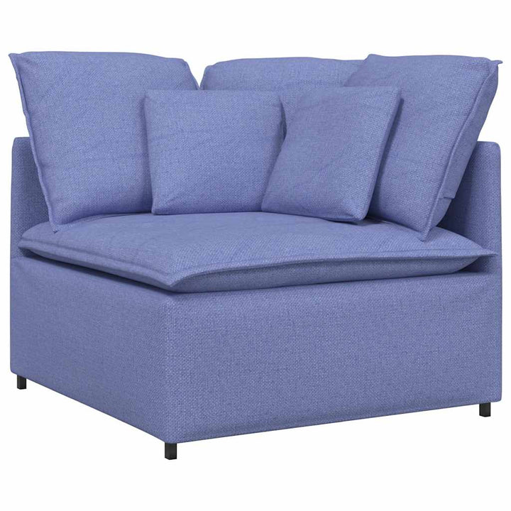 Modulsoffa Med Kuddar Tyg Jeans Blå