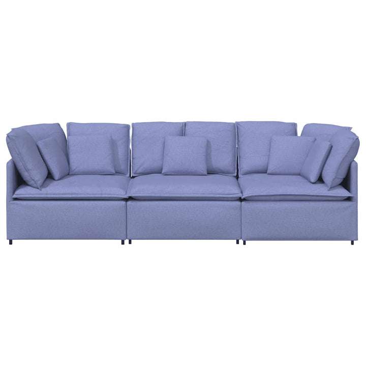 Modulsoffa Med Kuddar Tyg Jeans Blå