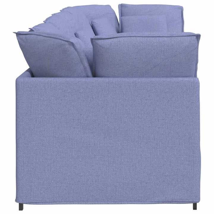 Modulsoffa Med Kuddar Tyg Jeans Blå