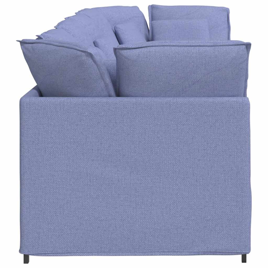 Modulsoffa Med Kuddar Tyg Jeans Blå