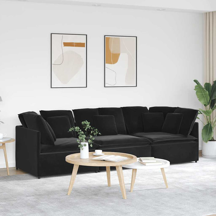 Modulsoffa Med Kuddar Sammet