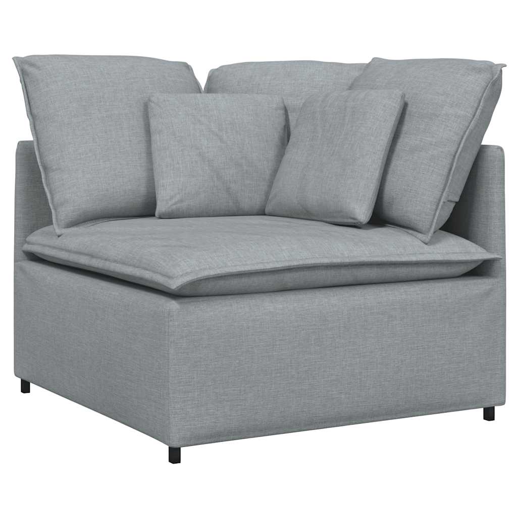 Modulsoffa Med Fotpall Och Dynor I Tyg