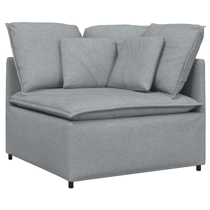 Modulsoffa Med Fotpall Och Dynor I Tyg