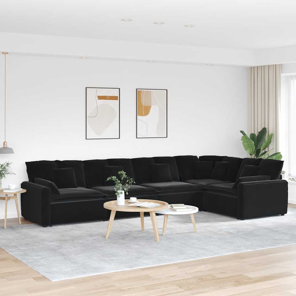 Modulsoffa Med Kuddar Sammet