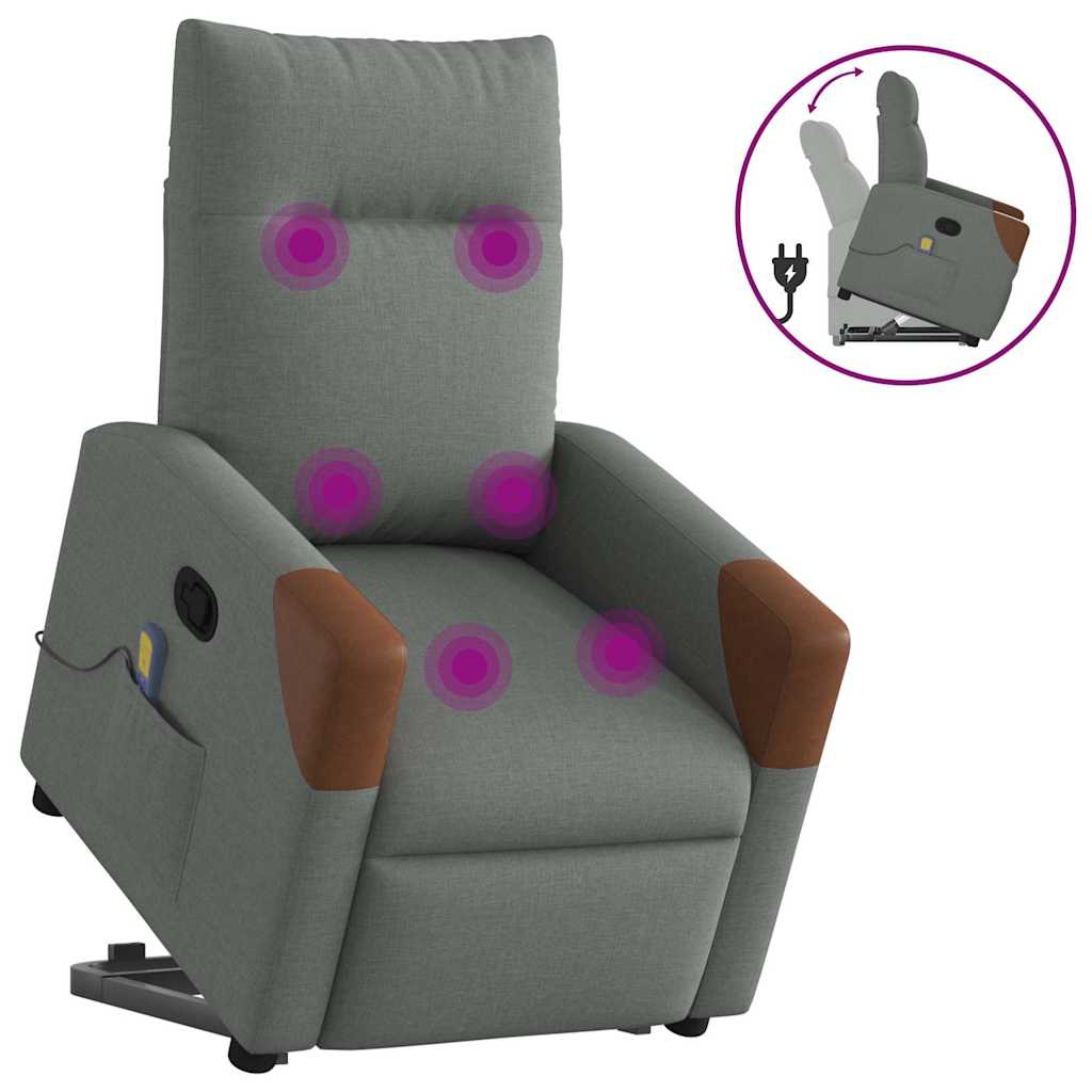 Elektrisk Reclinerfåtölj Med Uppresningshjälp Tyg