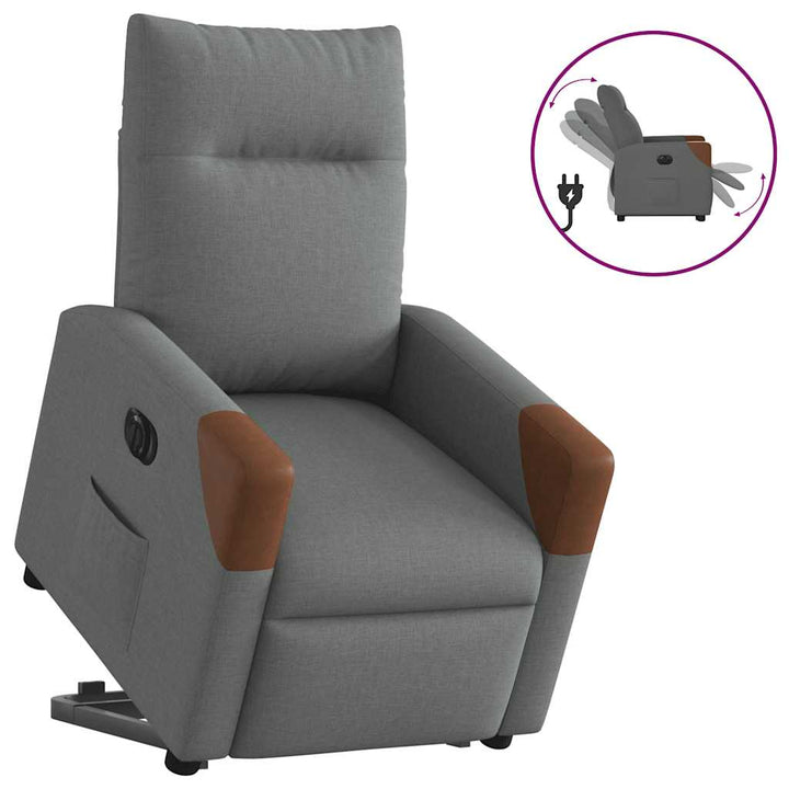 Elektrisk Reclinerfåtölj Med Uppresningshjälp Tyg