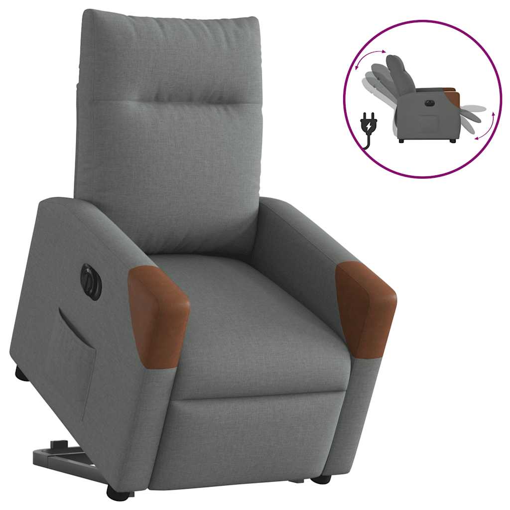 Elektrisk Reclinerfåtölj Med Uppresningshjälp Tyg