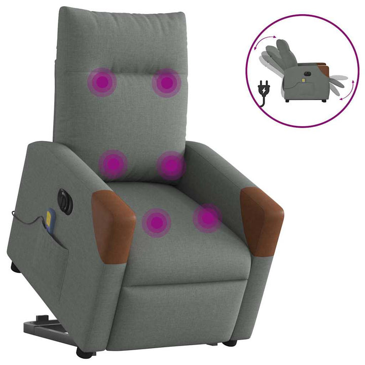 Elektrisk Reclinerfåtölj Med Uppresningshjälp Tyg