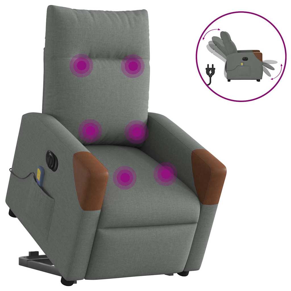 Elektrisk Reclinerfåtölj Med Uppresningshjälp Tyg