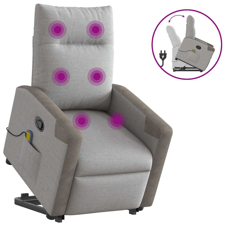 Massagefåtölj Med Uppresningshjälp Tyg