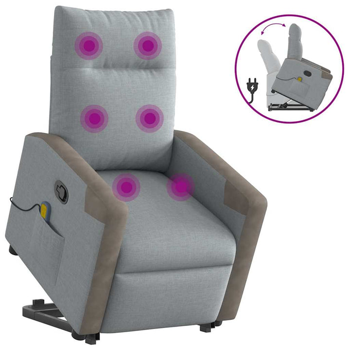 Massagefåtölj Med Uppresningshjälp Tyg