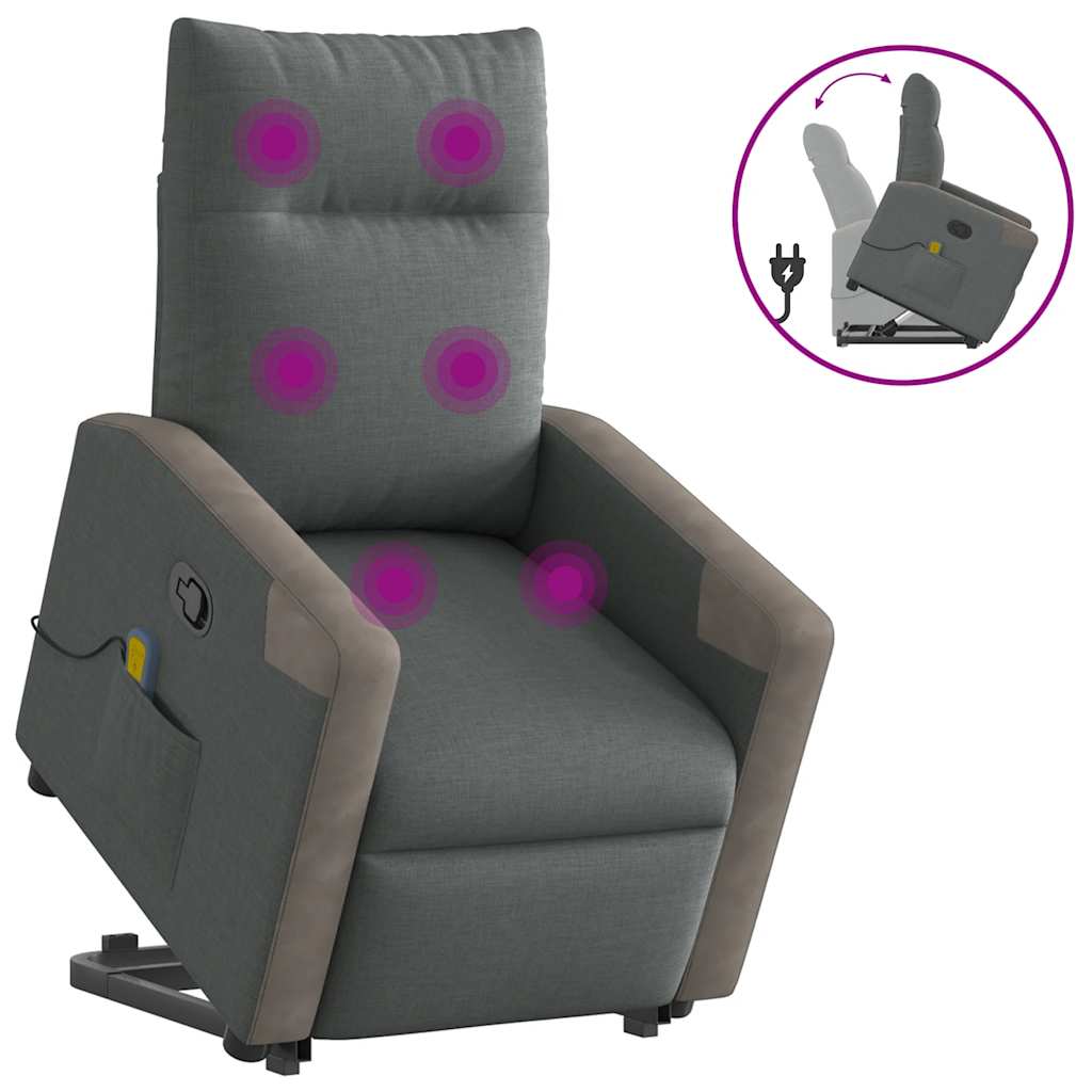 Massagefåtölj Med Uppresningshjälp Tyg