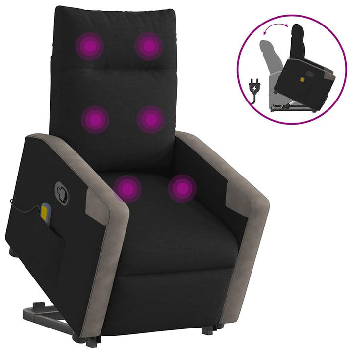 Massagefåtölj Med Uppresningshjälp Tyg