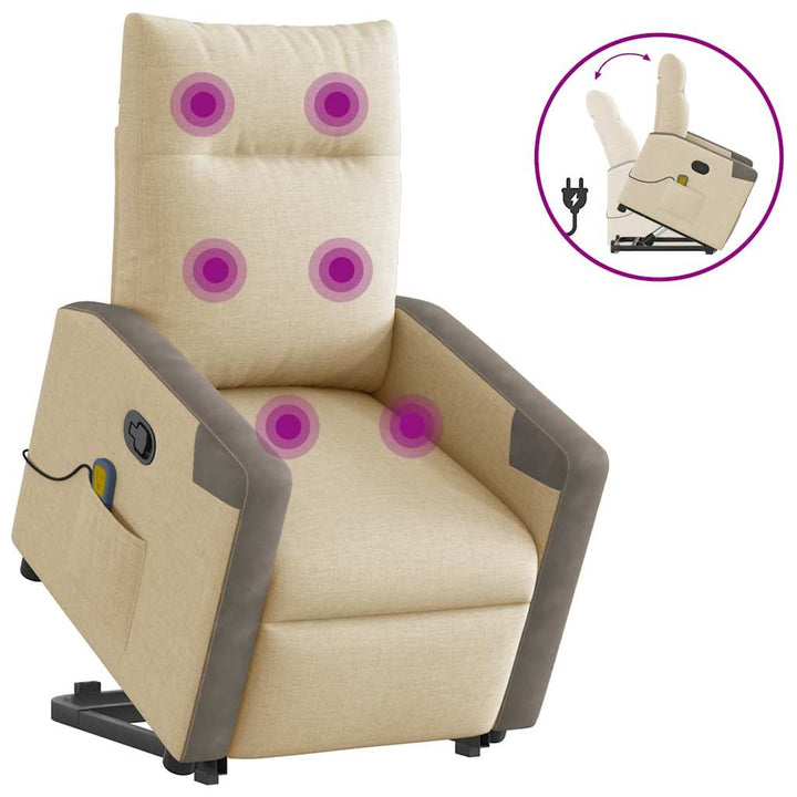 Massagefåtölj Med Uppresningshjälp Tyg