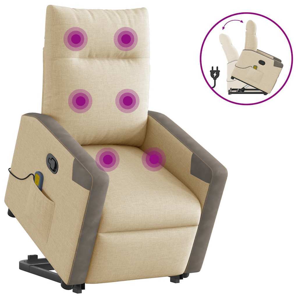 Massagefåtölj Med Uppresningshjälp Tyg