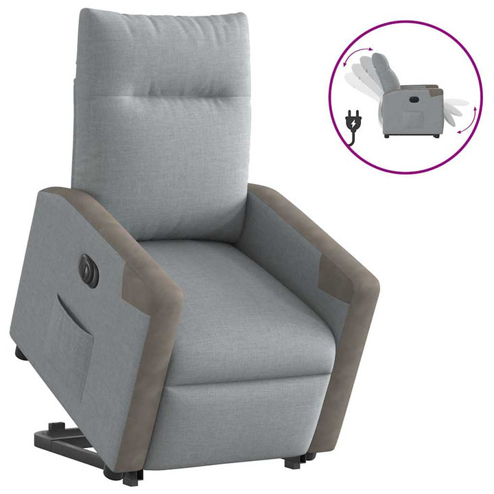 Massagefåtölj Med Uppresningshjälp Tyg