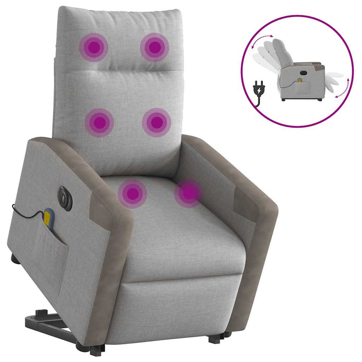 Massagefåtölj Med Uppresningshjälp Tyg