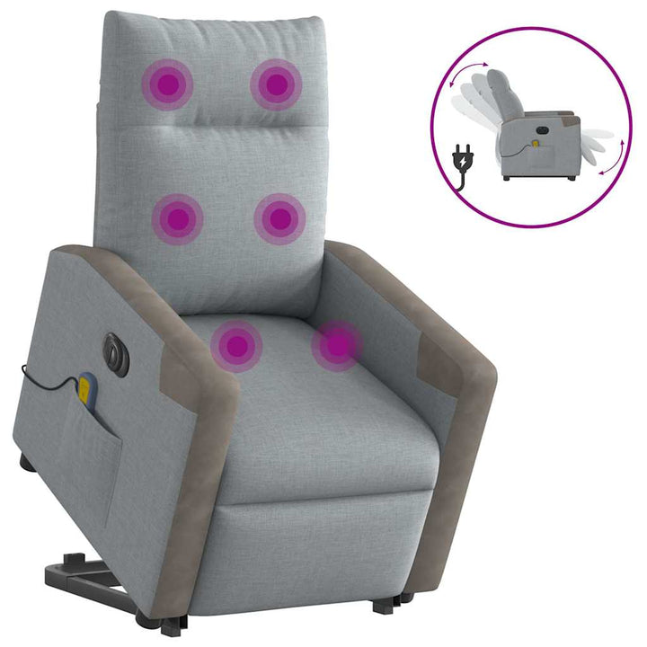 Massagefåtölj Med Uppresningshjälp Tyg