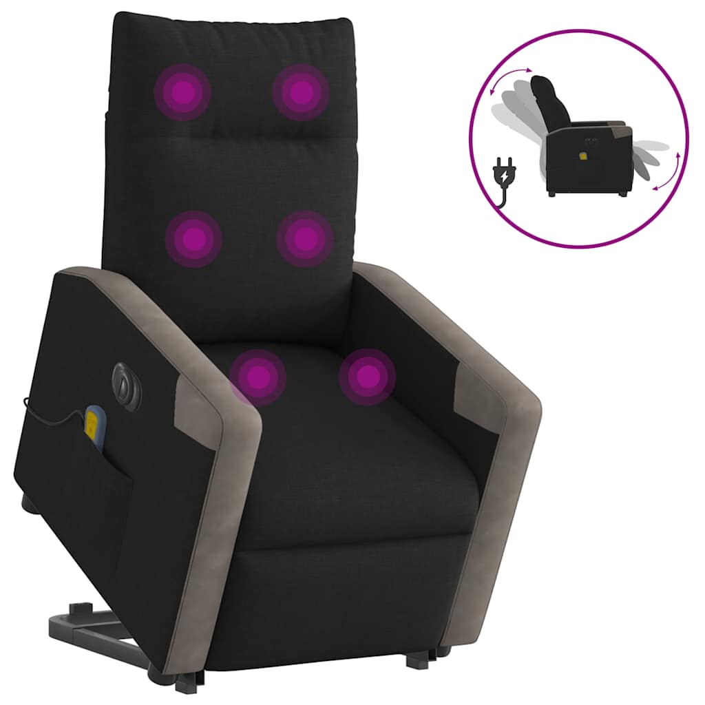 Massagefåtölj Med Uppresningshjälp Tyg