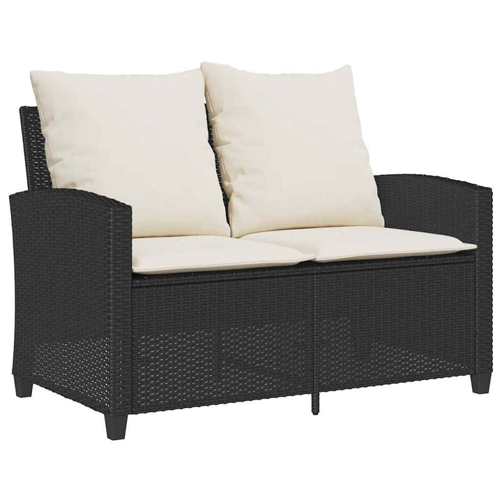 Loungegrupp Med Dynor 6 Delar Svart Konstrotting
