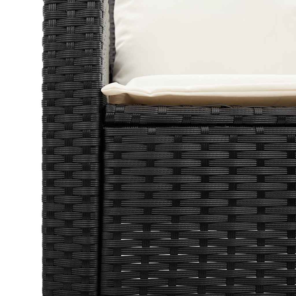 Loungegrupp Med Dynor 6 Delar Svart Konstrotting