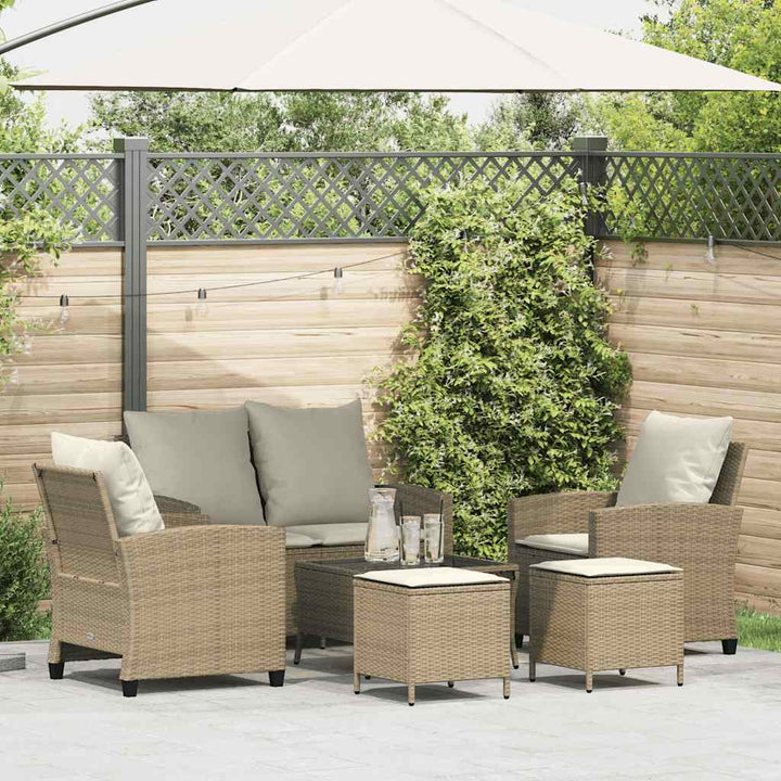 Loungegrupp Med Dynor 6 Delar Svart Konstrotting