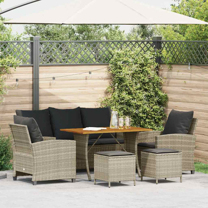 Loungegrupp Med Dynor 6 Delar Svart Konstrotting