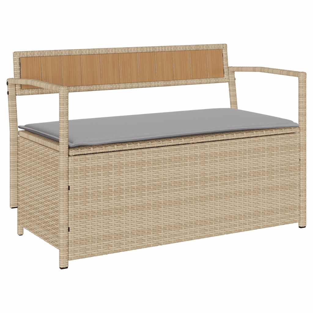 Förvaringsbänk För Trädgård Med Dyna Beige Konstrotting