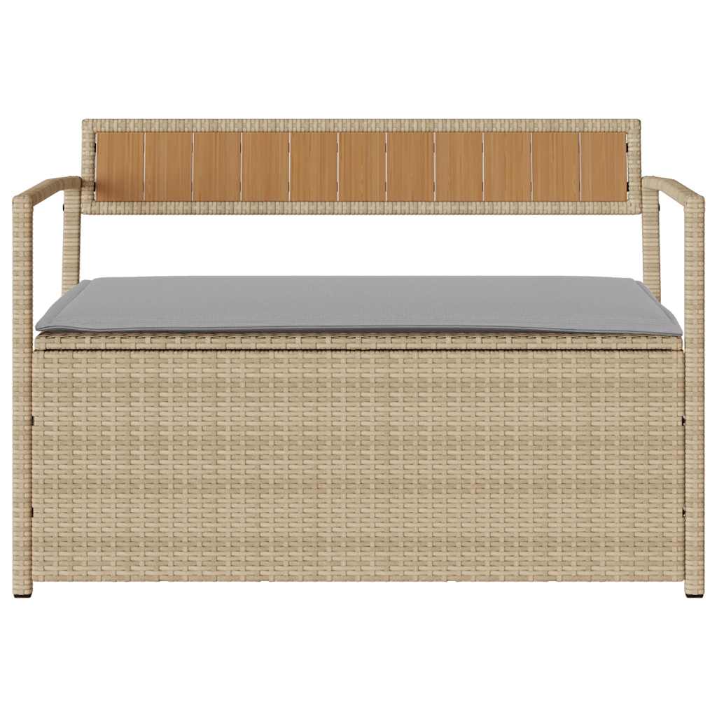 Förvaringsbänk För Trädgård Med Dyna Beige Konstrotting
