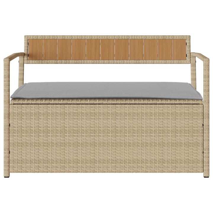 Förvaringsbänk För Trädgård Med Dyna Beige Konstrotting
