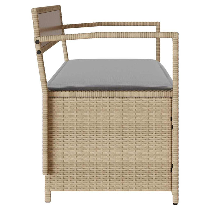 Förvaringsbänk För Trädgård Med Dyna Beige Konstrotting