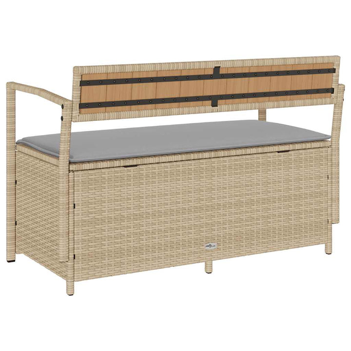 Förvaringsbänk För Trädgård Med Dyna Beige Konstrotting