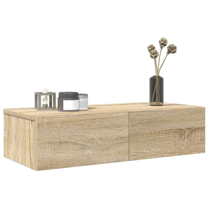Vägghylla Med Lådor 60X26,5X15 Cm Konstruerat Trä