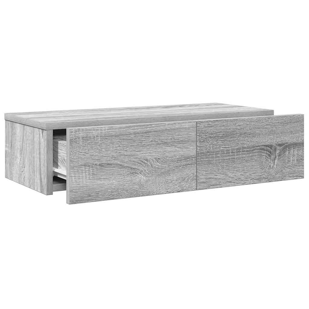 Vägghylla Med Lådor 60X26,5X15 Cm Konstruerat Trä