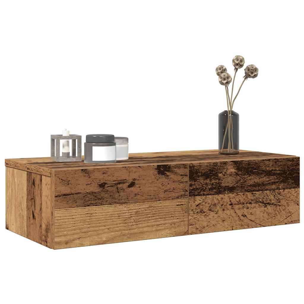 Vägghylla Med Lådor 60X26,5X15 Cm Konstruerat Trä