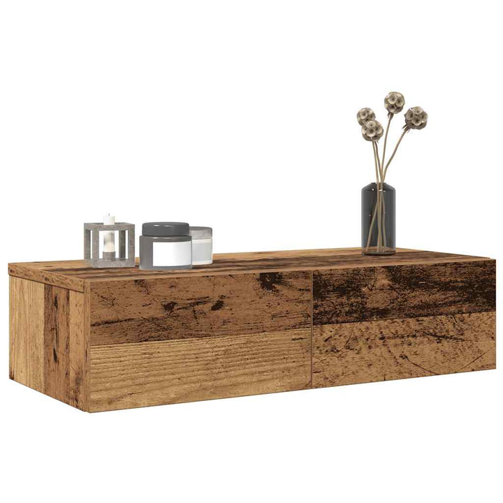 Vägghylla Med Lådor 60X26,5X15 Cm Konstruerat Trä
