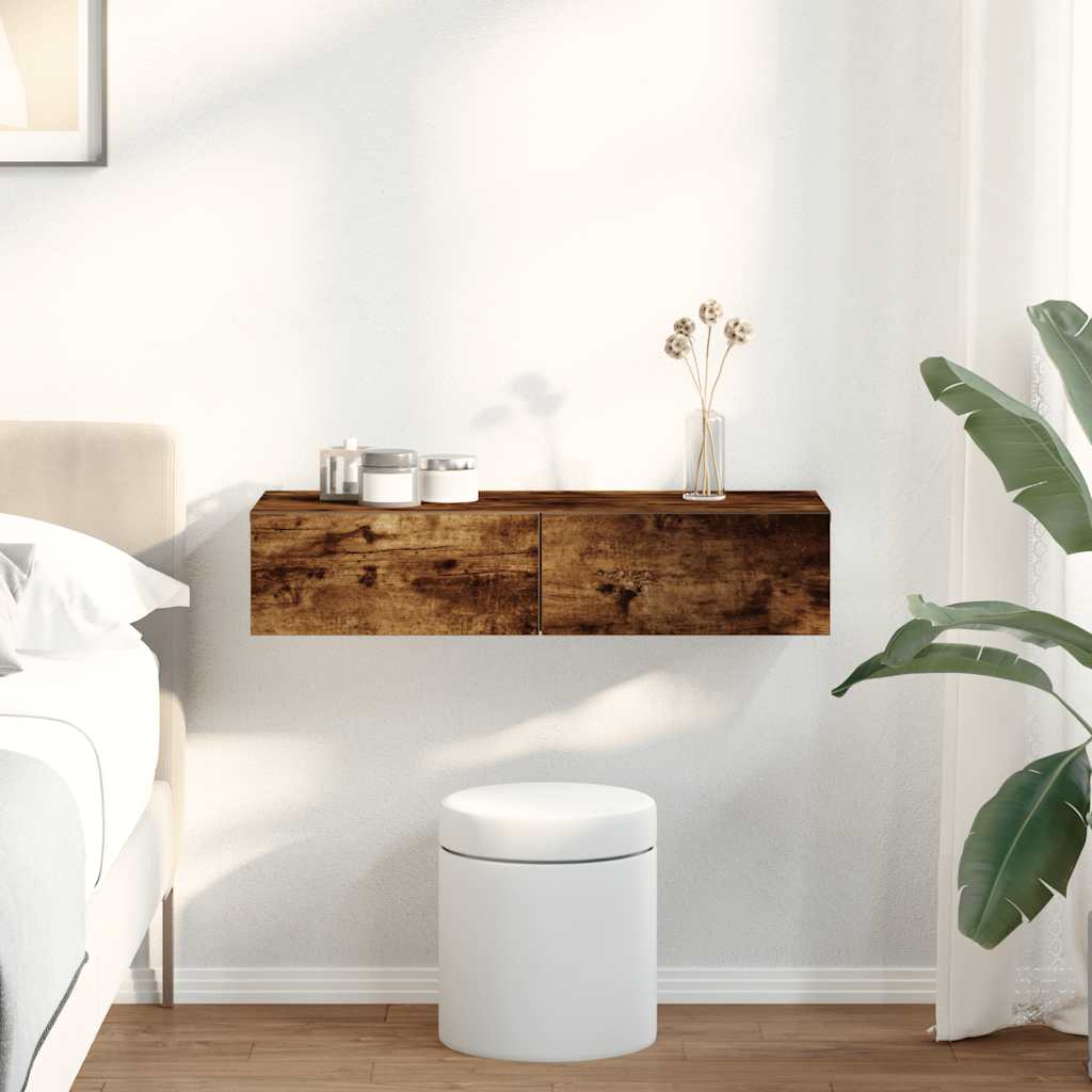 Vägghylla Med Lådor 60X26,5X15 Cm Konstruerat Trä