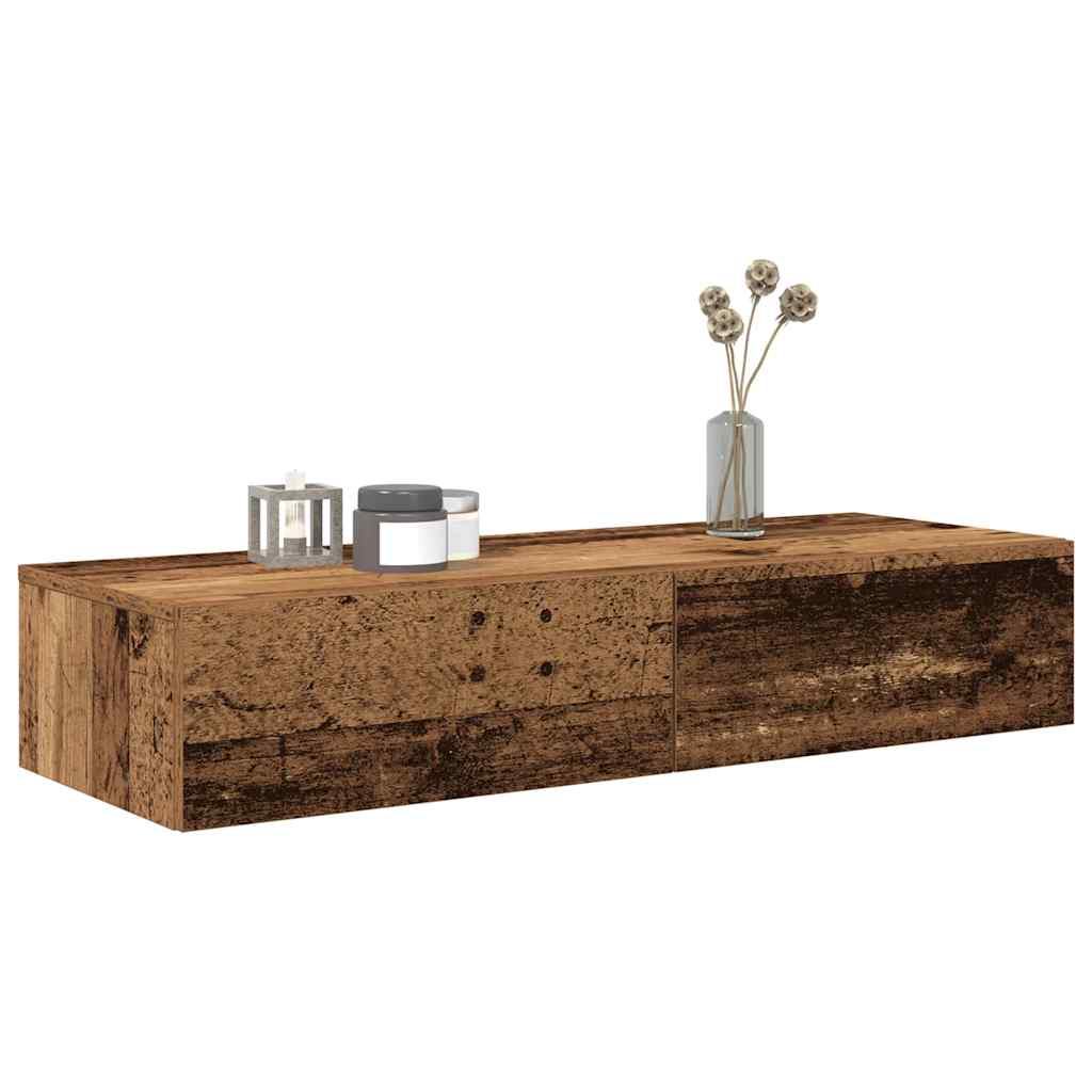 Vägghylla Med Lådor 60X26,5X15 Cm Konstruerat Trä