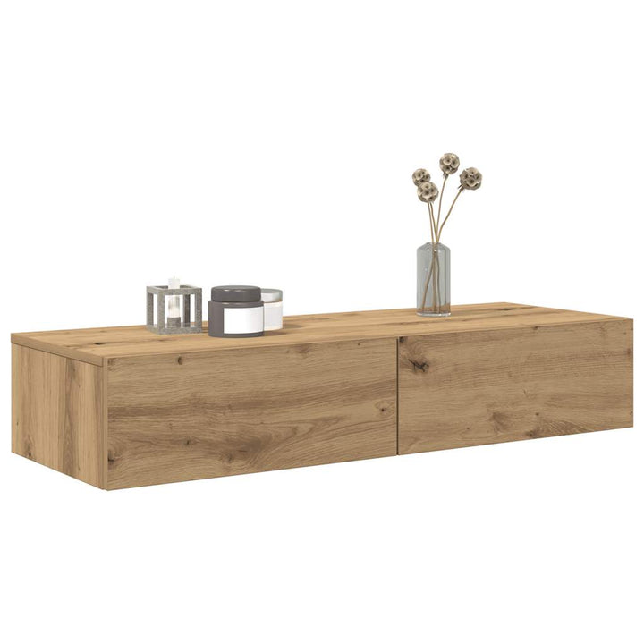 Vägghylla Med Lådor 60X26,5X15 Cm Konstruerat Trä