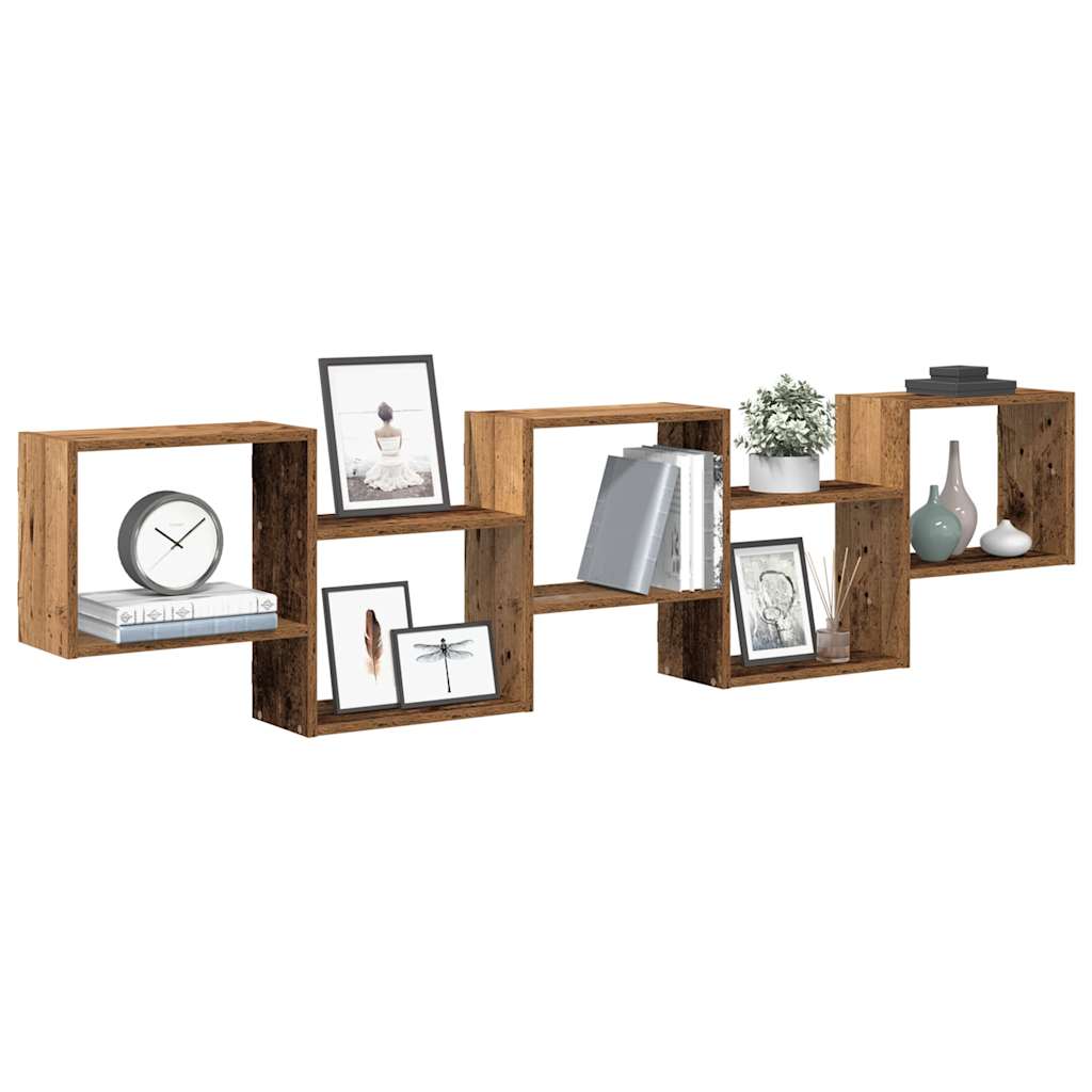 Väggmonterad Kubhylla 5 Fack Konstruerat Trä