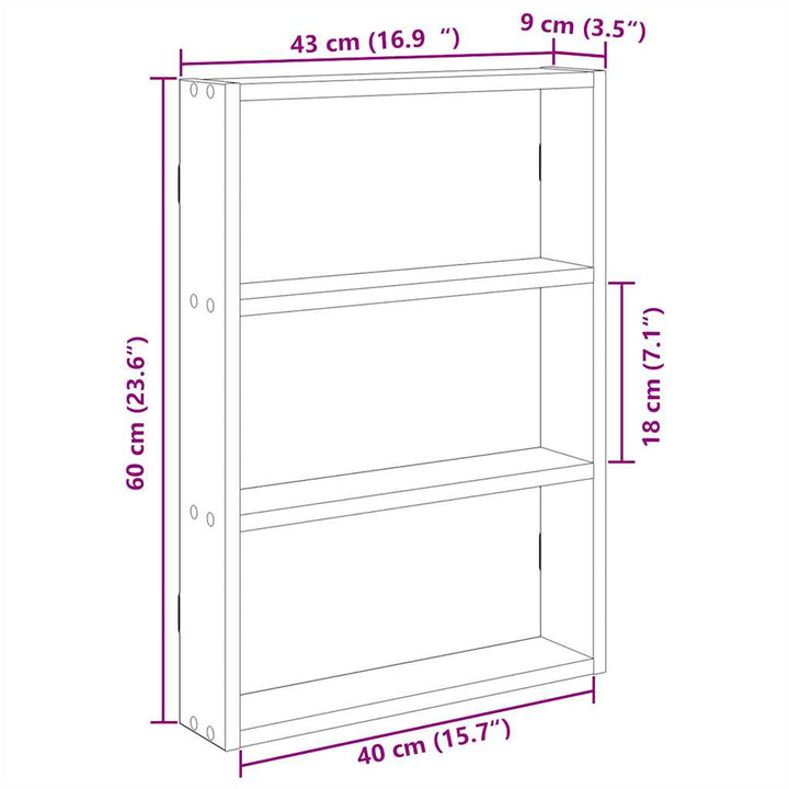 Vägghylla 43X9X60 Cm Konstruerat Trä