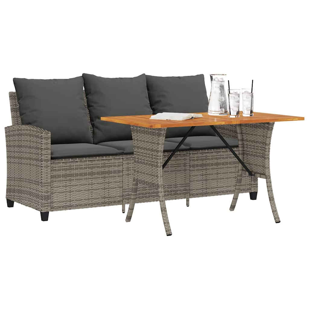 Trädgårdssoffa 3-Sits Med Dynor Och Bord Konstrotting